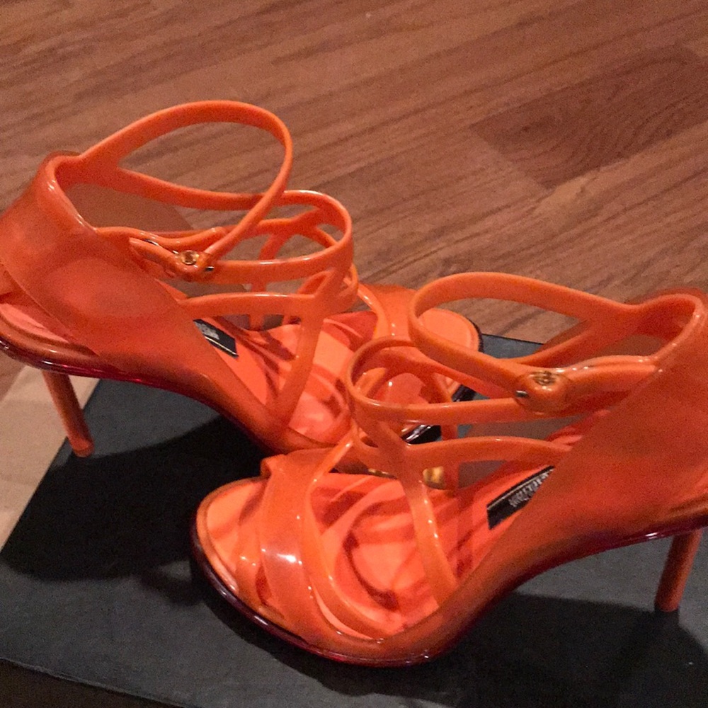 Melissa x Jean Paul Gaultier Neon Orange Sandals